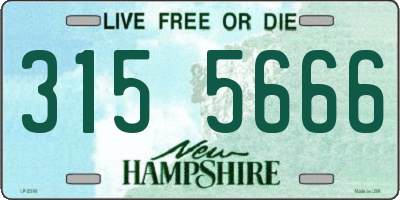 NH license plate 3155666