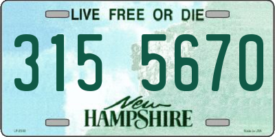 NH license plate 3155670