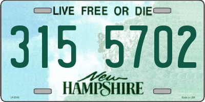 NH license plate 3155702