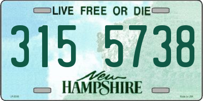 NH license plate 3155738