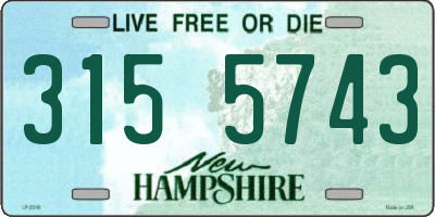 NH license plate 3155743