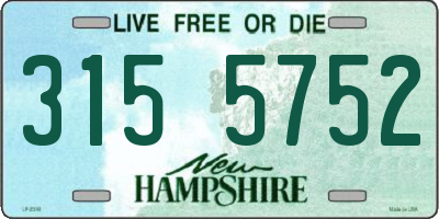NH license plate 3155752