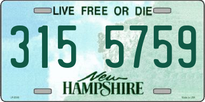 NH license plate 3155759