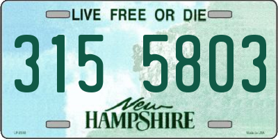 NH license plate 3155803