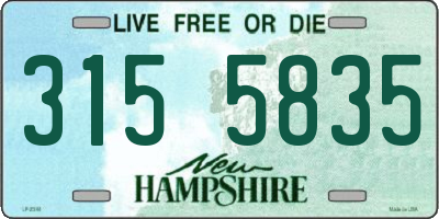 NH license plate 3155835