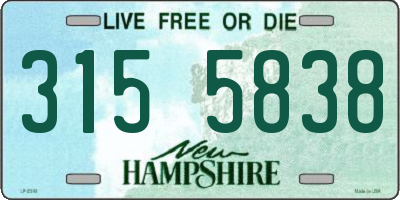 NH license plate 3155838