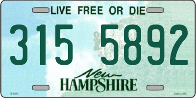 NH license plate 3155892