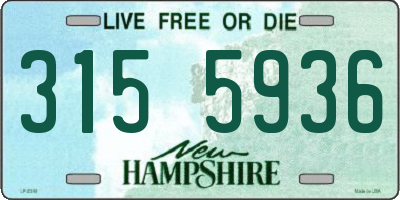 NH license plate 3155936