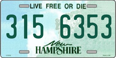 NH license plate 3156353