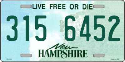 NH license plate 3156452