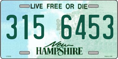 NH license plate 3156453