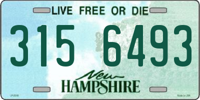 NH license plate 3156493