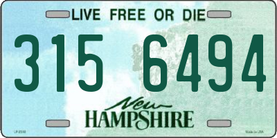 NH license plate 3156494