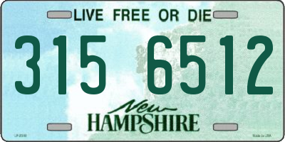 NH license plate 3156512