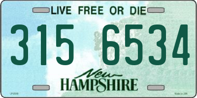 NH license plate 3156534