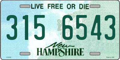 NH license plate 3156543