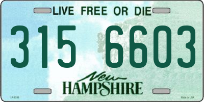 NH license plate 3156603