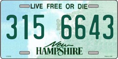 NH license plate 3156643