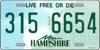 NH license plate 3156654