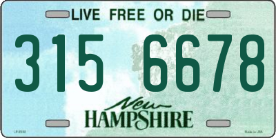 NH license plate 3156678