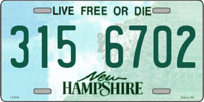 NH license plate 3156702