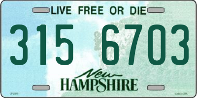 NH license plate 3156703
