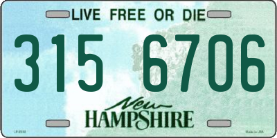 NH license plate 3156706