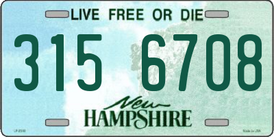 NH license plate 3156708