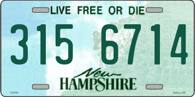 NH license plate 3156714