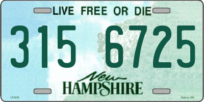 NH license plate 3156725