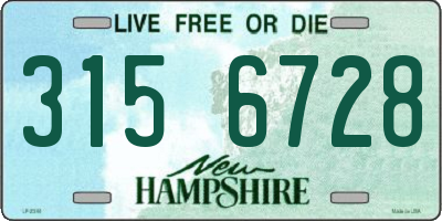 NH license plate 3156728