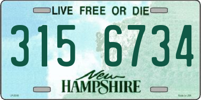 NH license plate 3156734