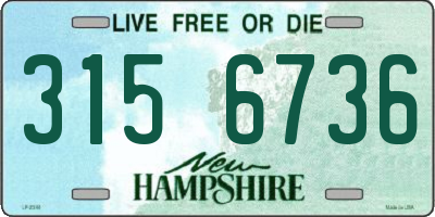 NH license plate 3156736