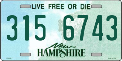 NH license plate 3156743