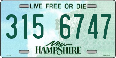 NH license plate 3156747
