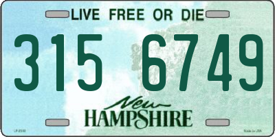 NH license plate 3156749
