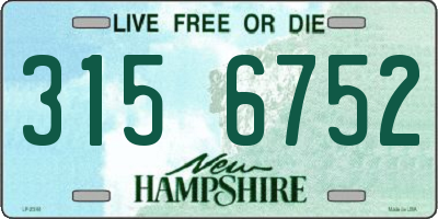 NH license plate 3156752