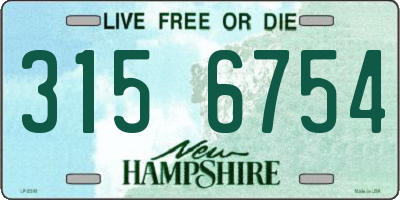 NH license plate 3156754