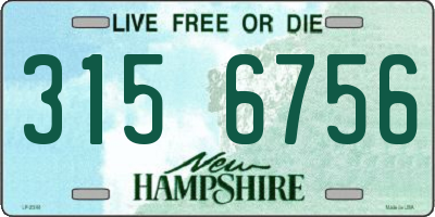 NH license plate 3156756