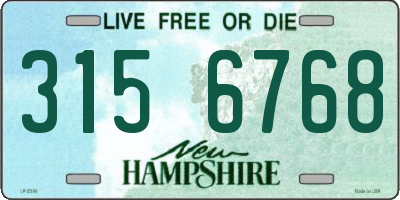NH license plate 3156768