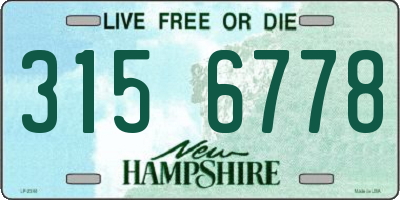 NH license plate 3156778