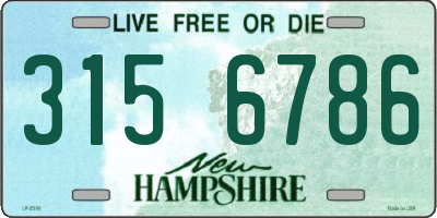 NH license plate 3156786