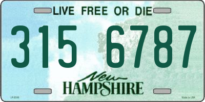 NH license plate 3156787