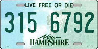 NH license plate 3156792