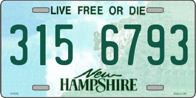 NH license plate 3156793