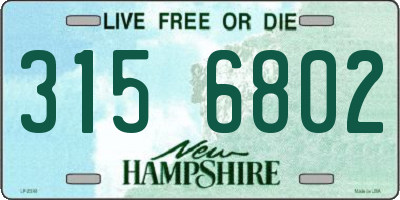 NH license plate 3156802