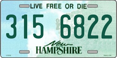 NH license plate 3156822