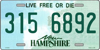 NH license plate 3156892