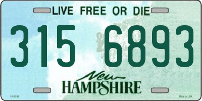 NH license plate 3156893