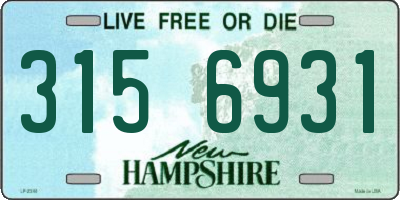 NH license plate 3156931